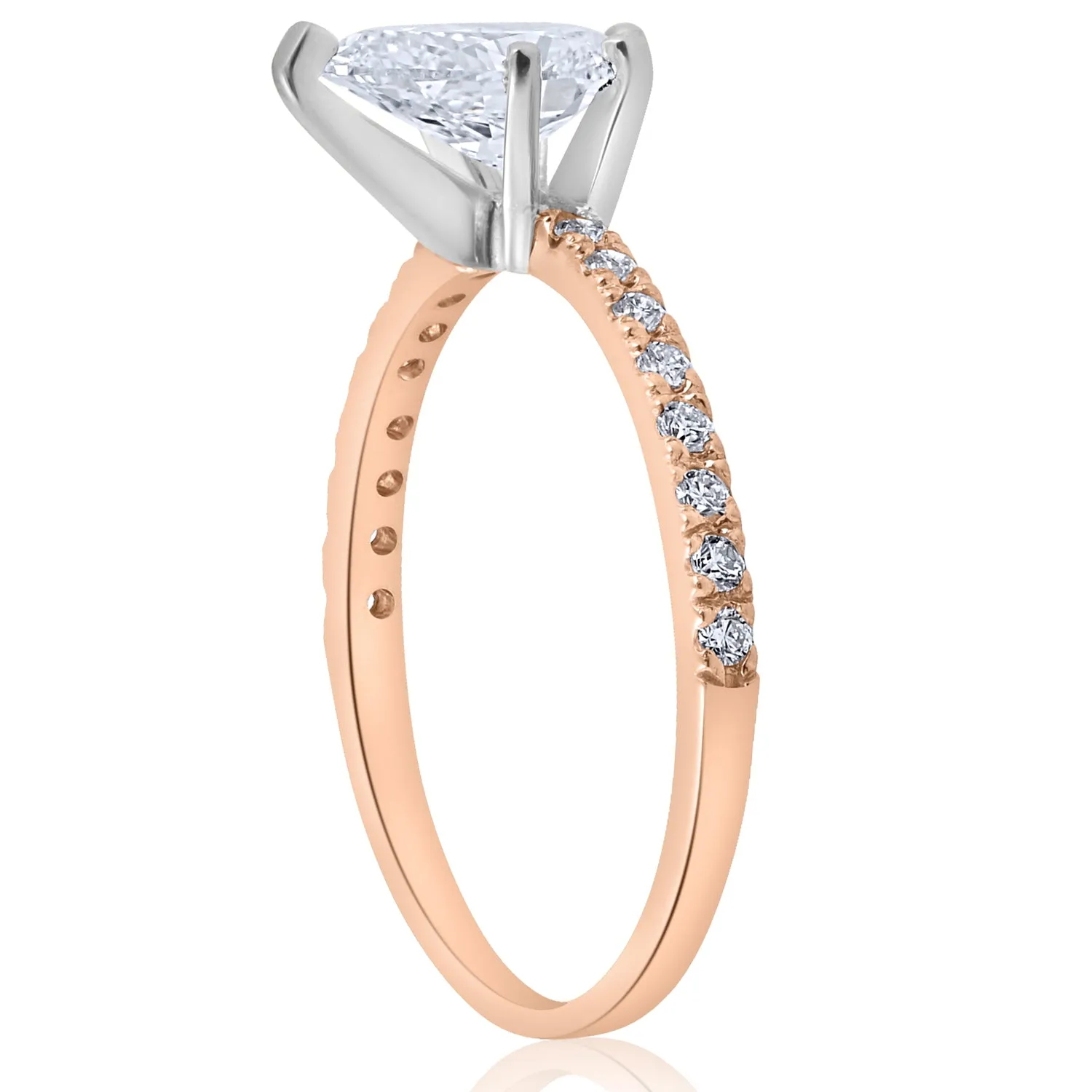 1.1 ct Pear Diamond Engagement Ring Rose Gold