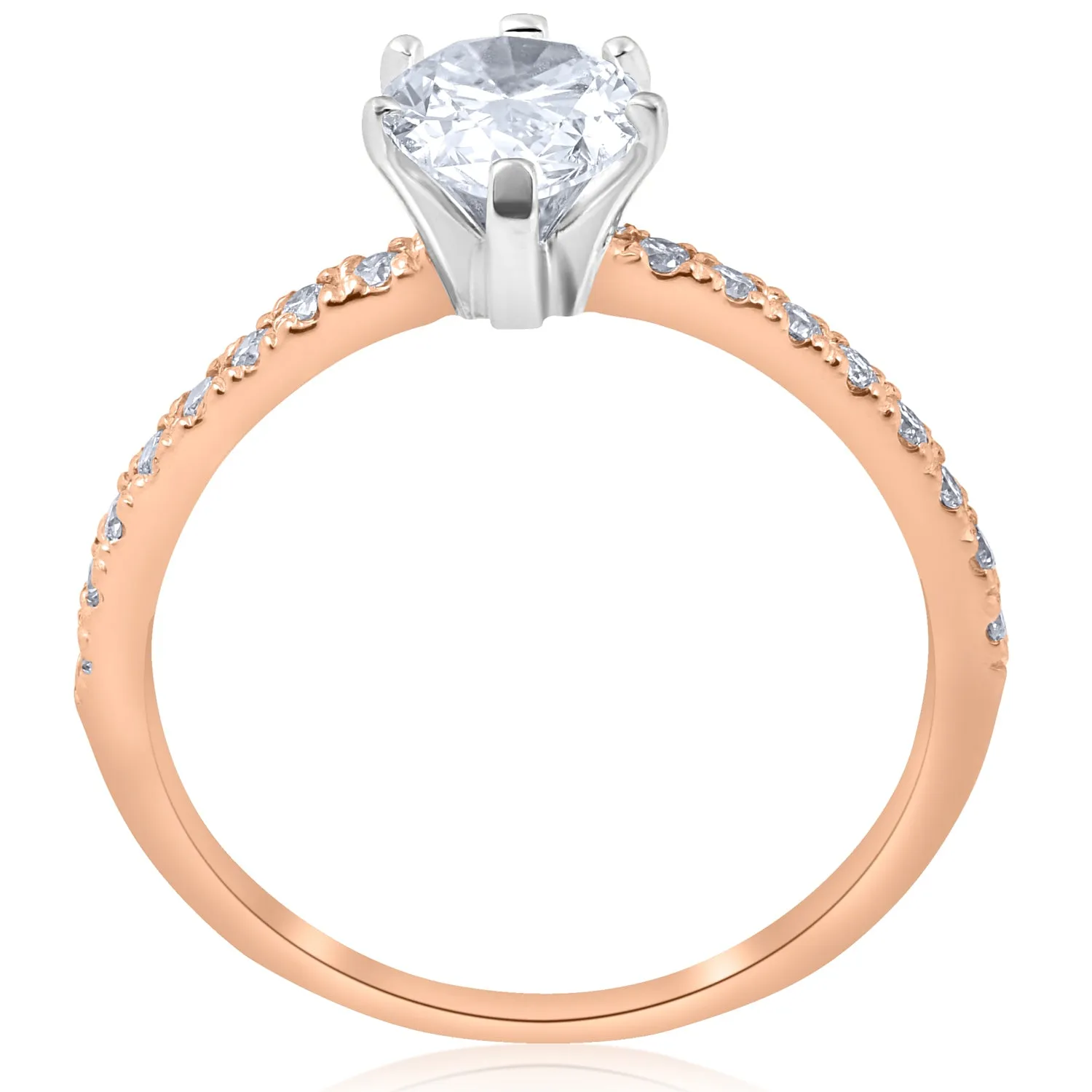 1.1 ct Pear Diamond Engagement Ring Rose Gold