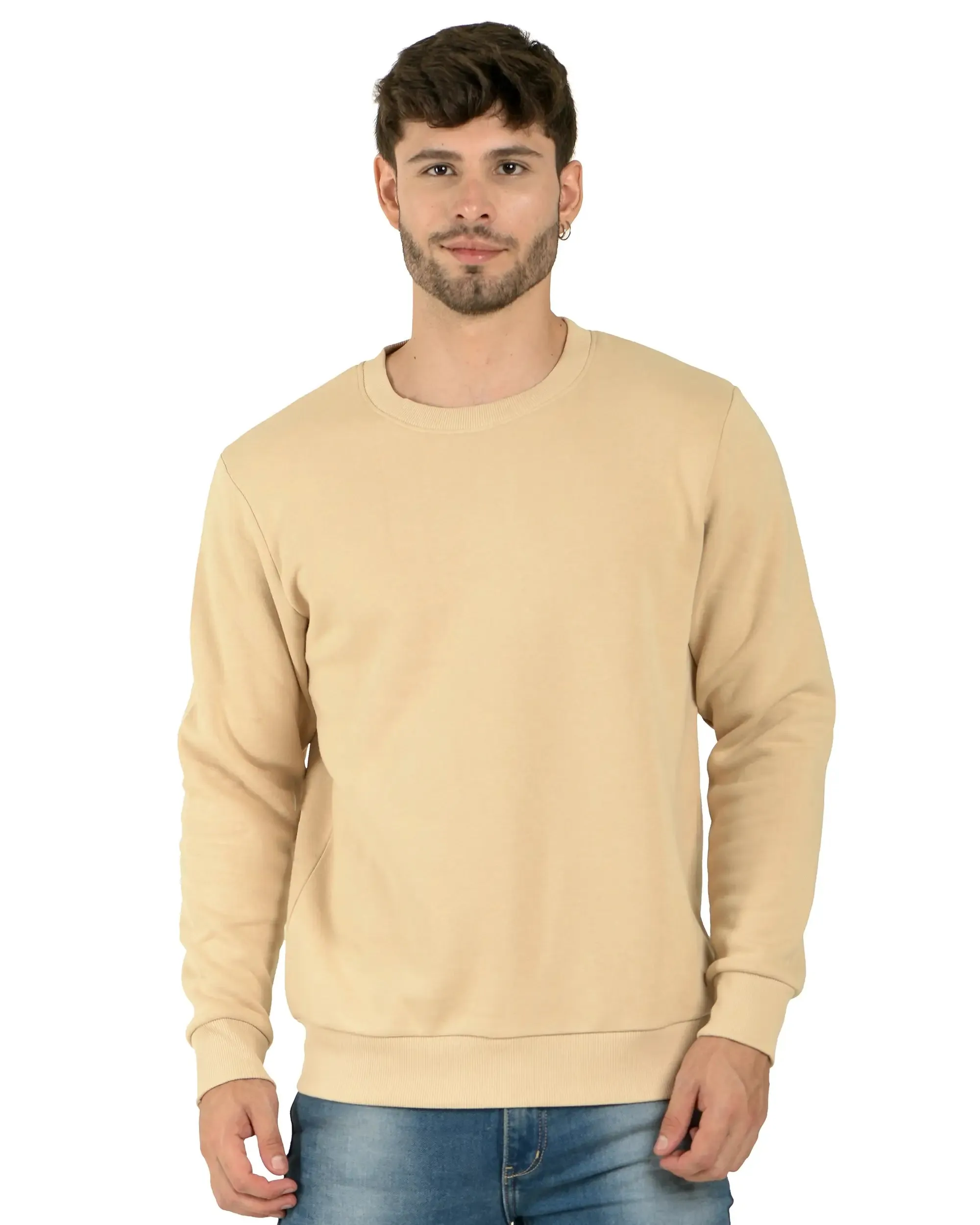 100% Recycled Crew Neck Sweatshirt (Beige)