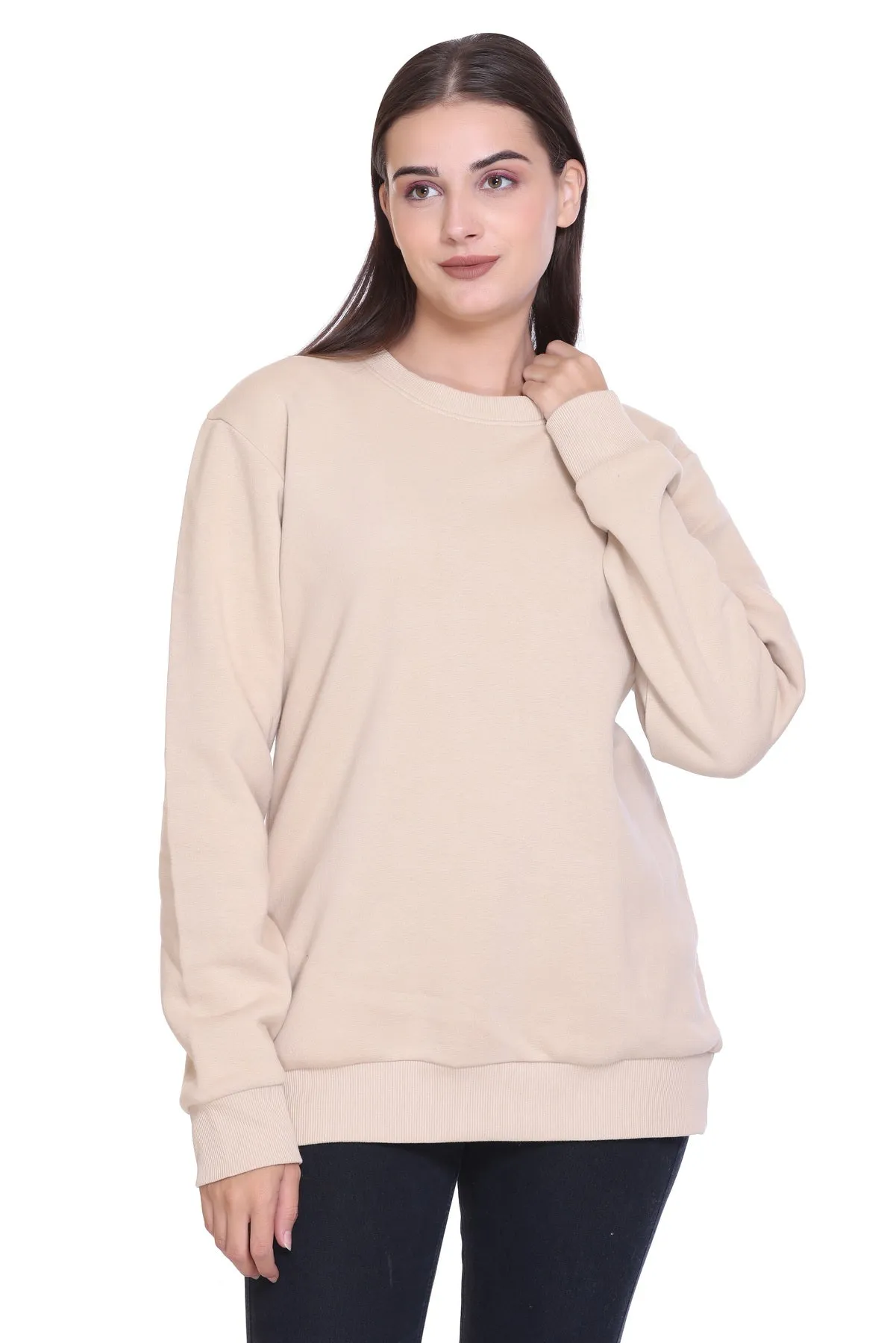 100% Recycled Crew Neck Sweatshirt (Beige)