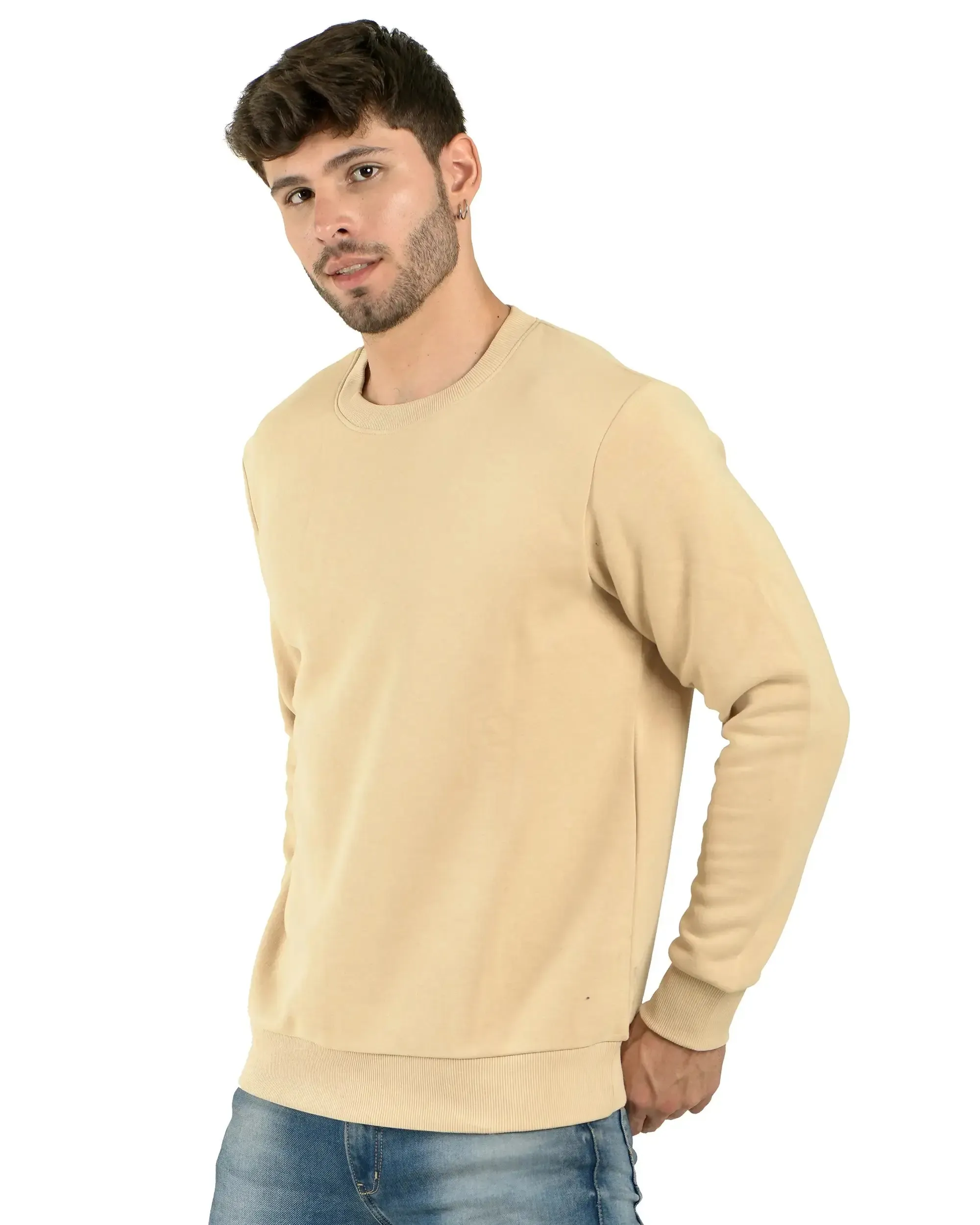 100% Recycled Crew Neck Sweatshirt (Beige)