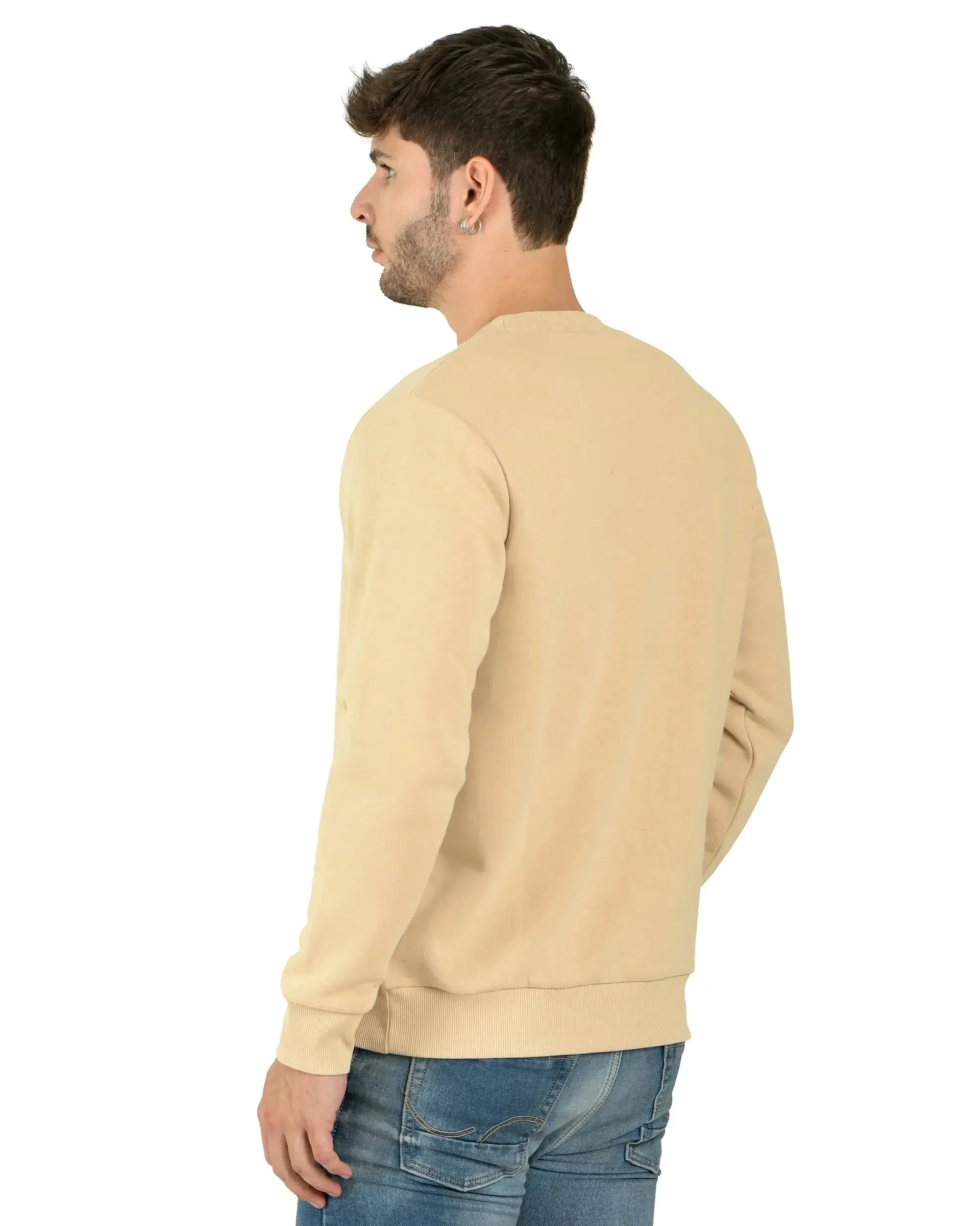 100% Recycled Crew Neck Sweatshirt (Beige)