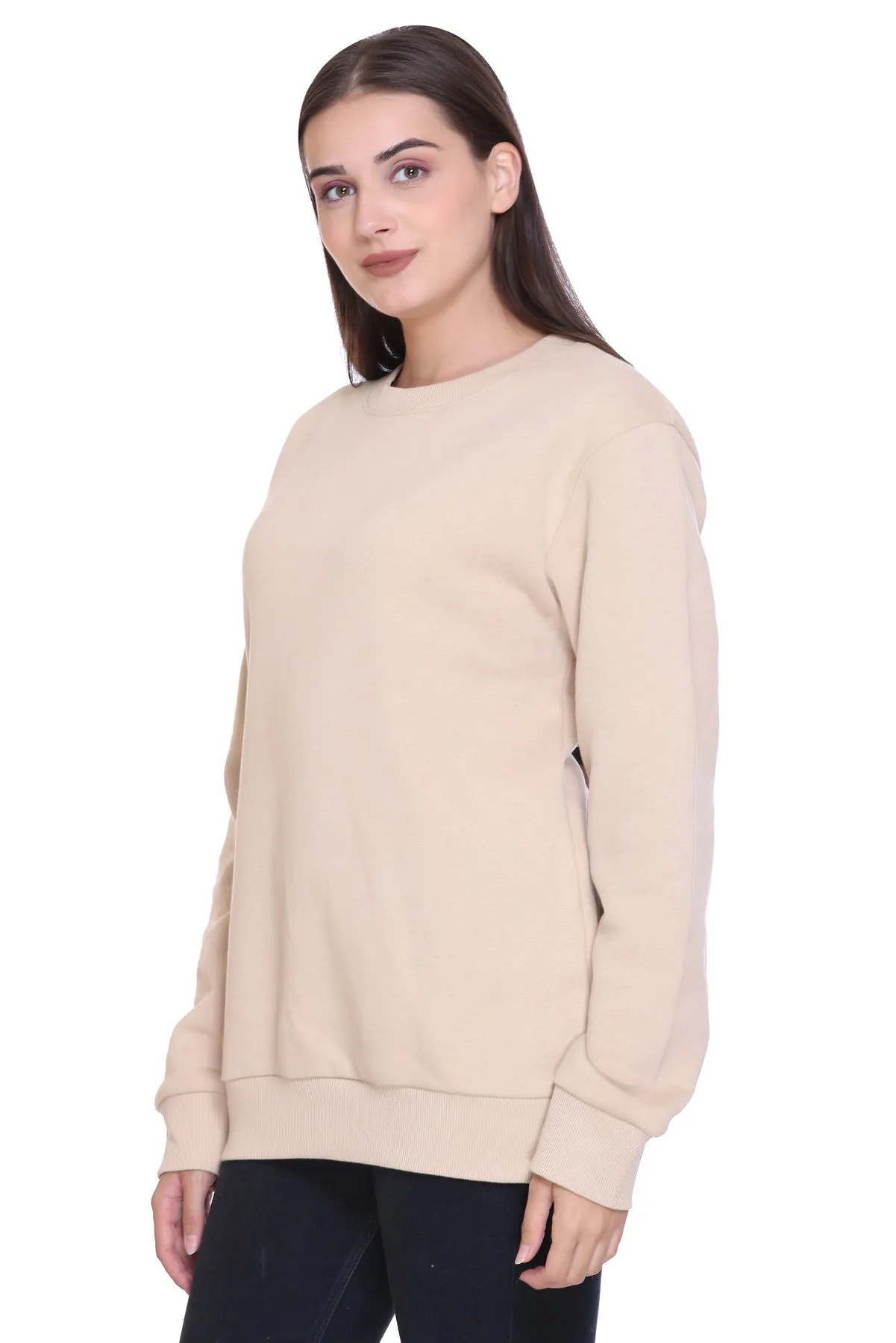 100% Recycled Crew Neck Sweatshirt (Beige)