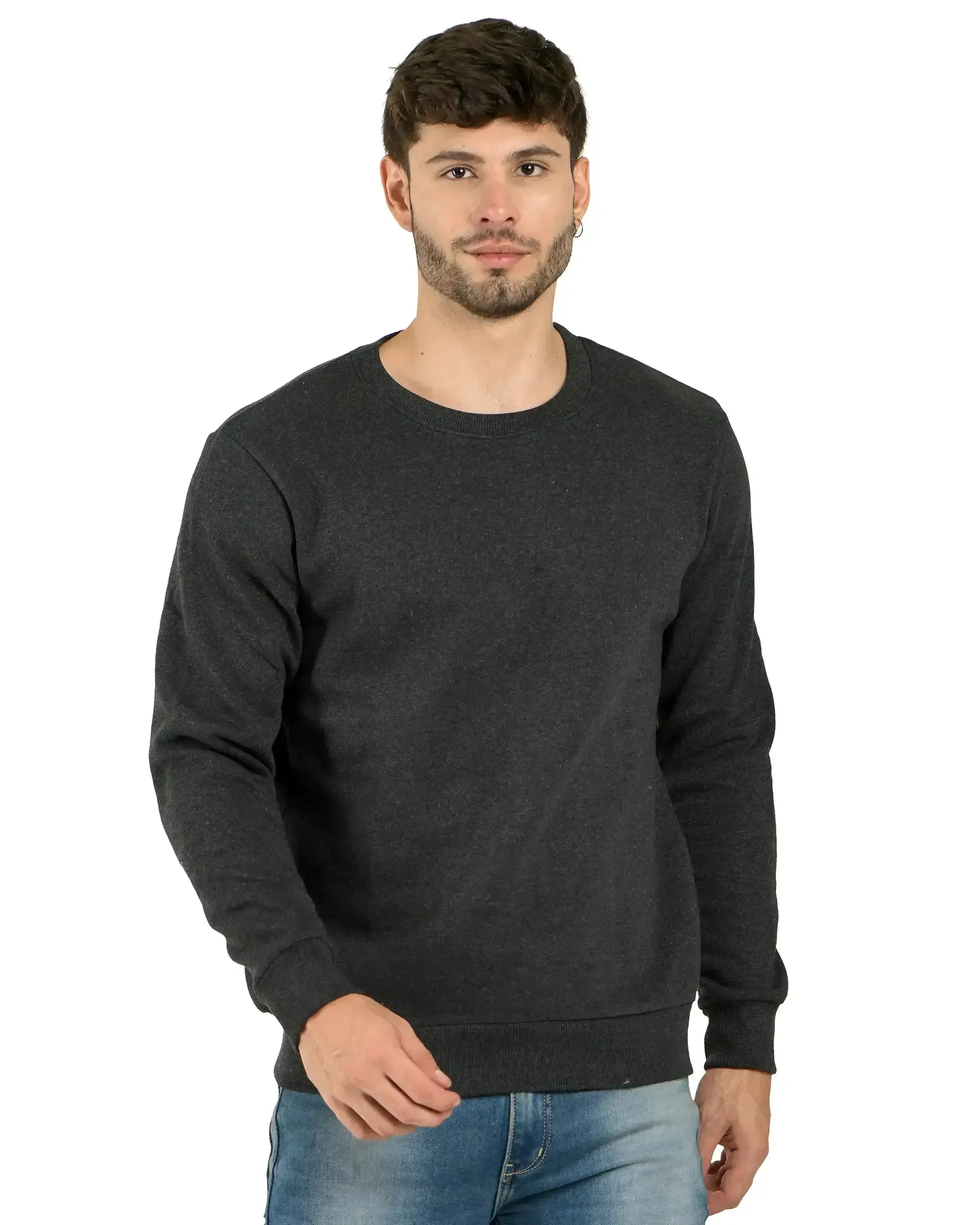 100% Recycled Crew Neck Sweatshirt (Black Heather)