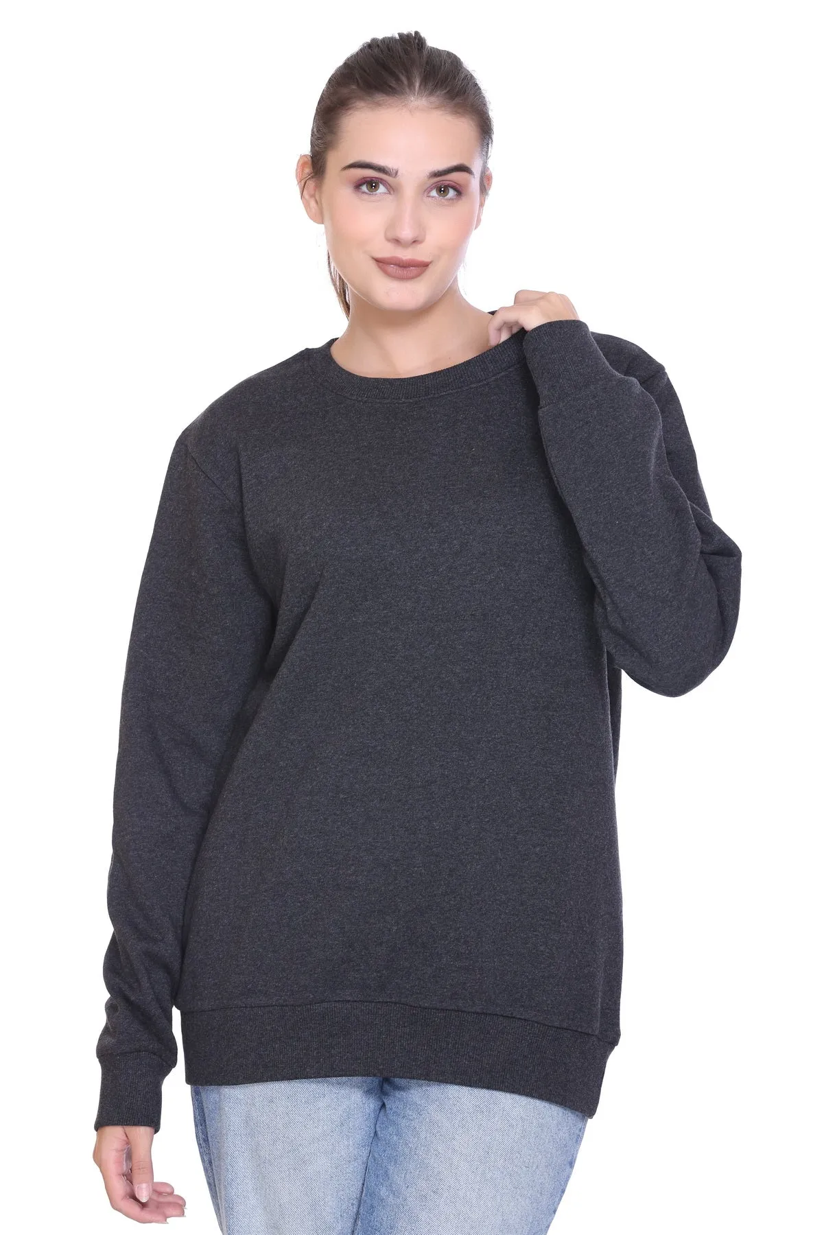 100% Recycled Crew Neck Sweatshirt (Black Heather)