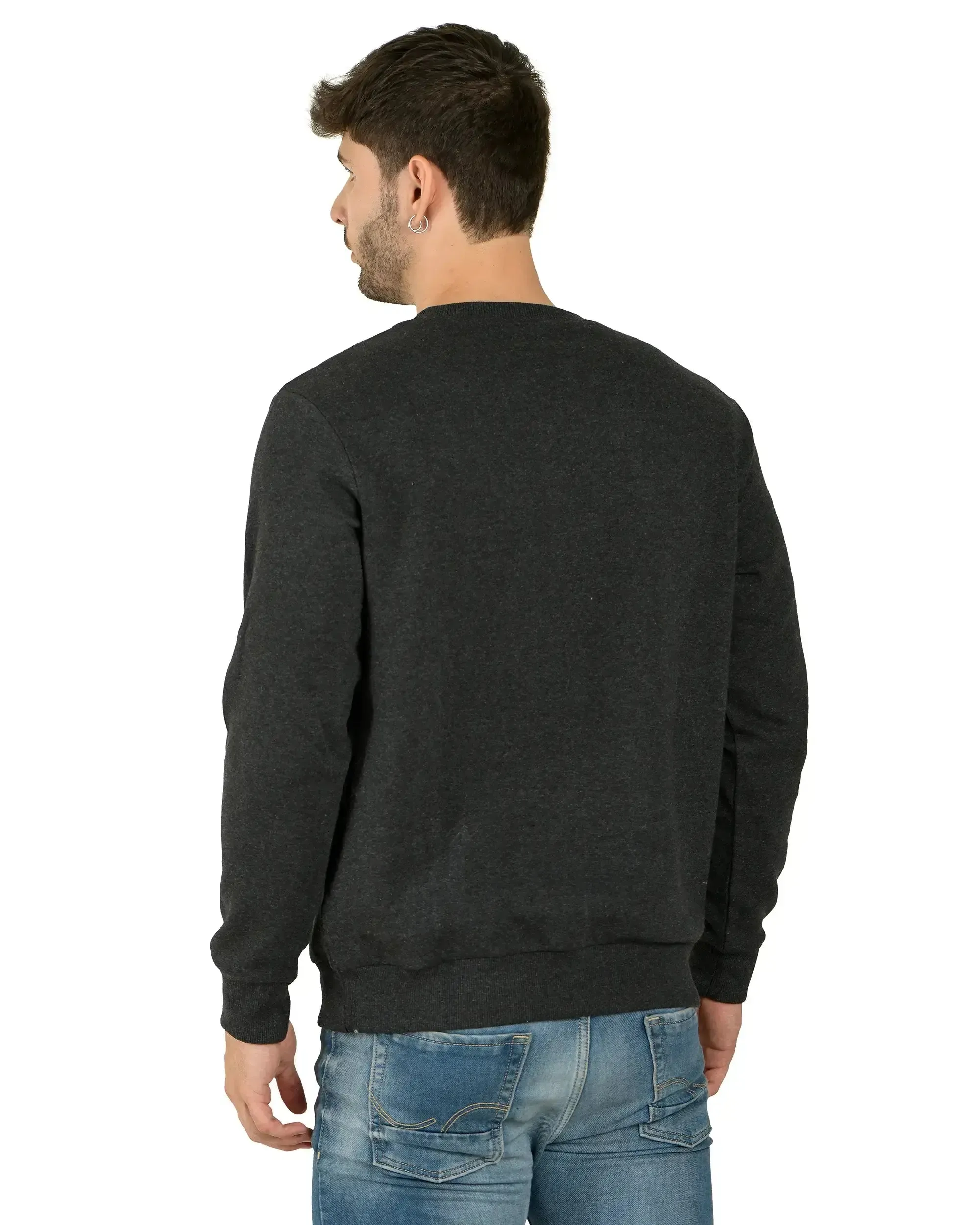 100% Recycled Crew Neck Sweatshirt (Black Heather)