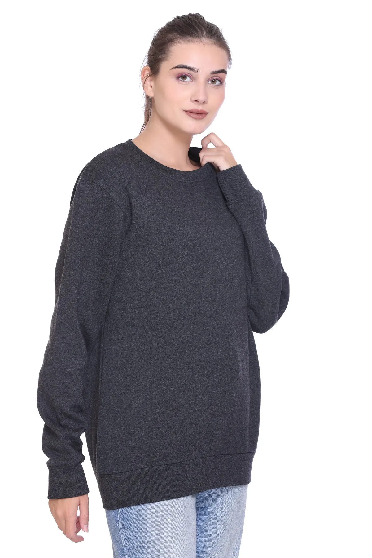 100% Recycled Crew Neck Sweatshirt (Black Heather)