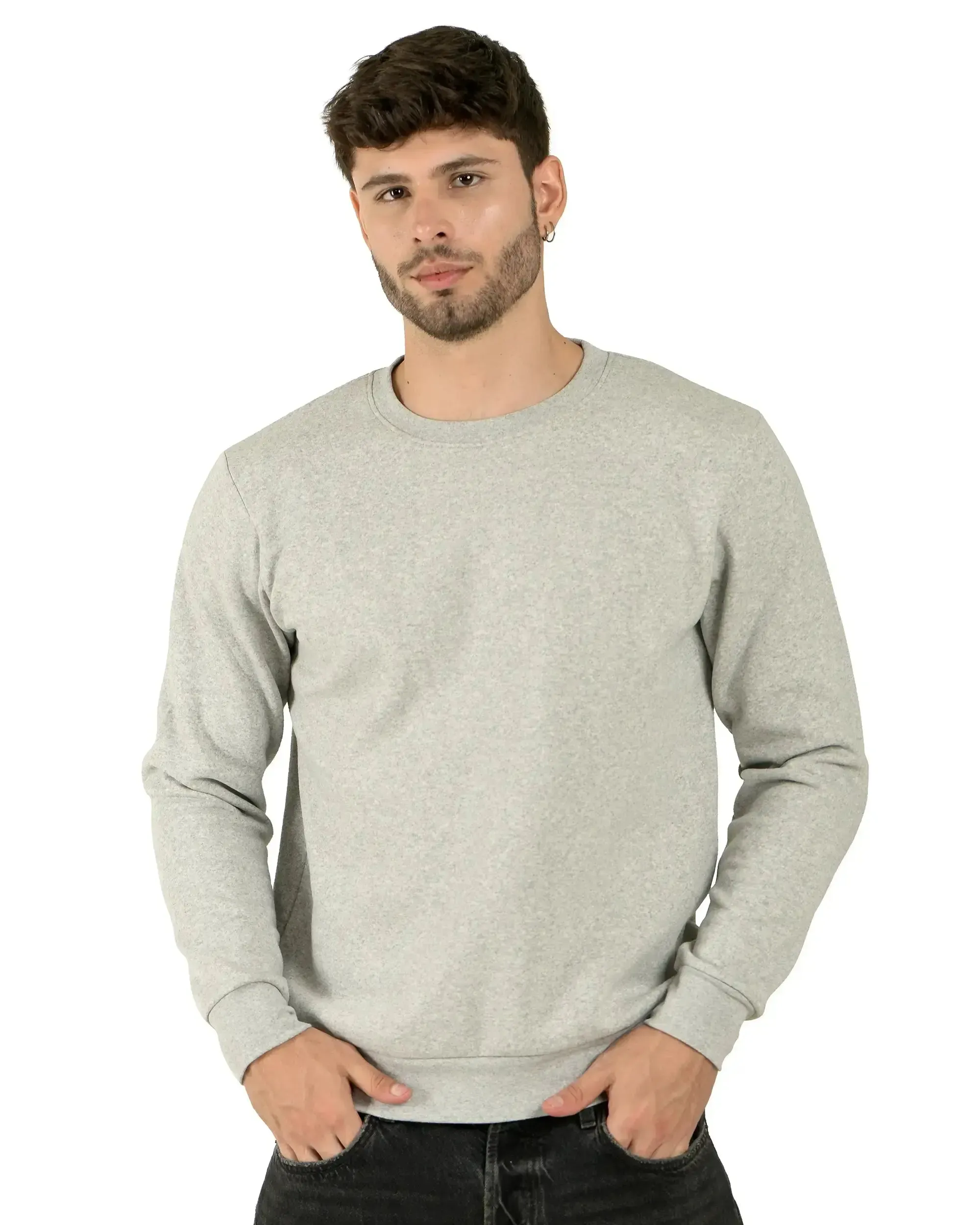 100% Recycled Crew Neck Sweatshirt (Grey Heather)