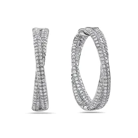 14K White Gold Diamond Earrings - 4.99 CT WC4TW.