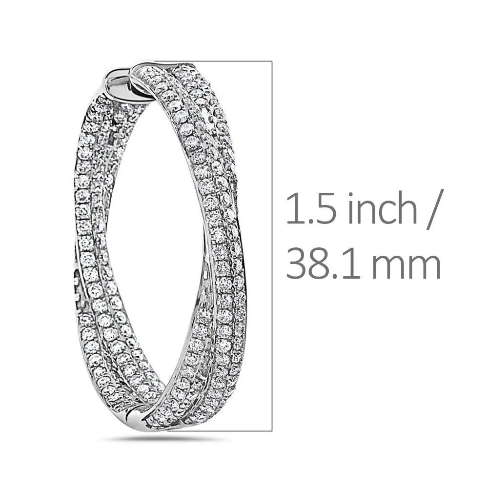 14K White Gold Diamond Earrings - 4.99 CT WC4TW.