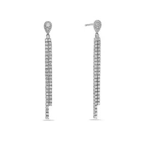 18K White Gold Women's Earrings 2.73 CT Diamonds