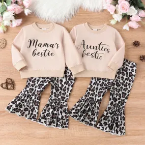 2-piece Baby Girl Letters Top and Leopard Pants Set for Wholesale - Item 240111110