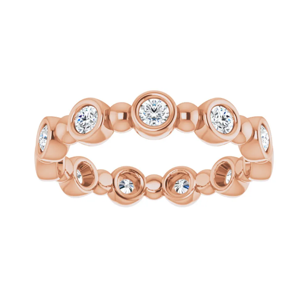 3.5mm 14K Rose Gold 1/2 CTW Diamond Bezel Set Eternity Band