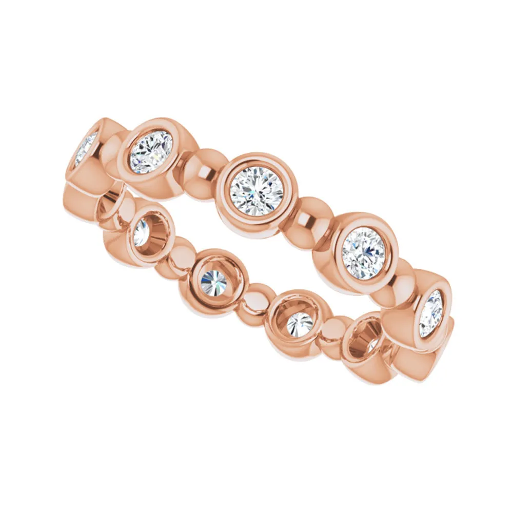 3.5mm 14K Rose Gold 1/2 CTW Diamond Bezel Set Eternity Band