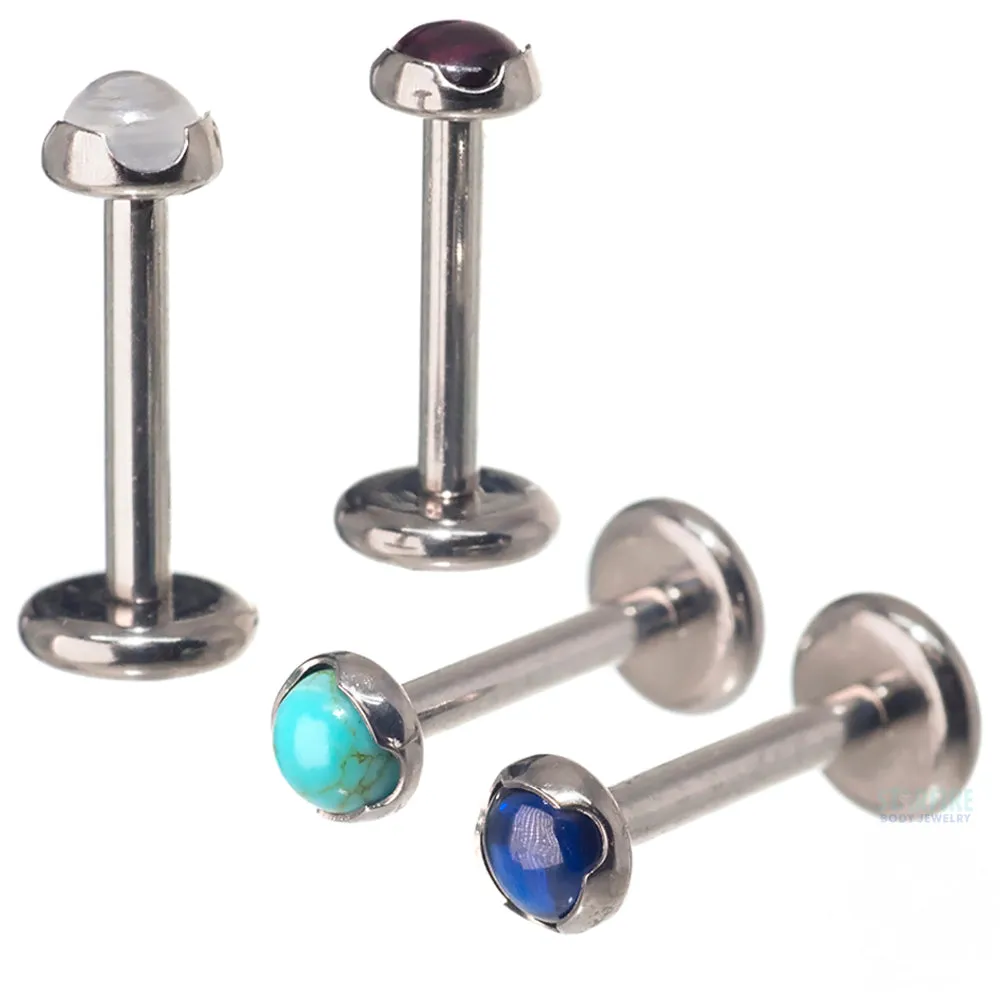 3mm Prong-Set Natural Stone Cabochon on Flatback