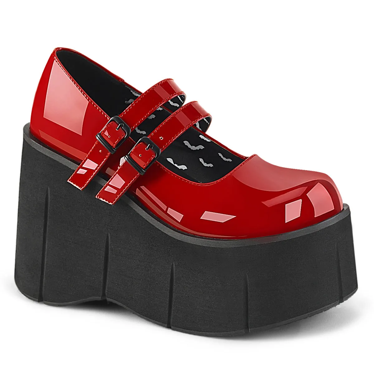 Red Patent Platform KERA-08 Shoes with 4-Inch Heel