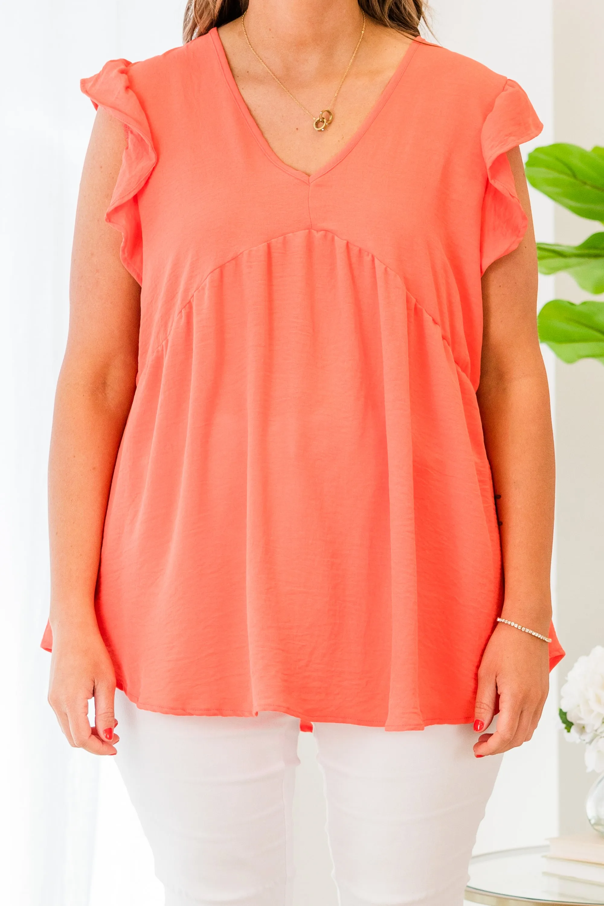 Fire Babydoll Top Coral