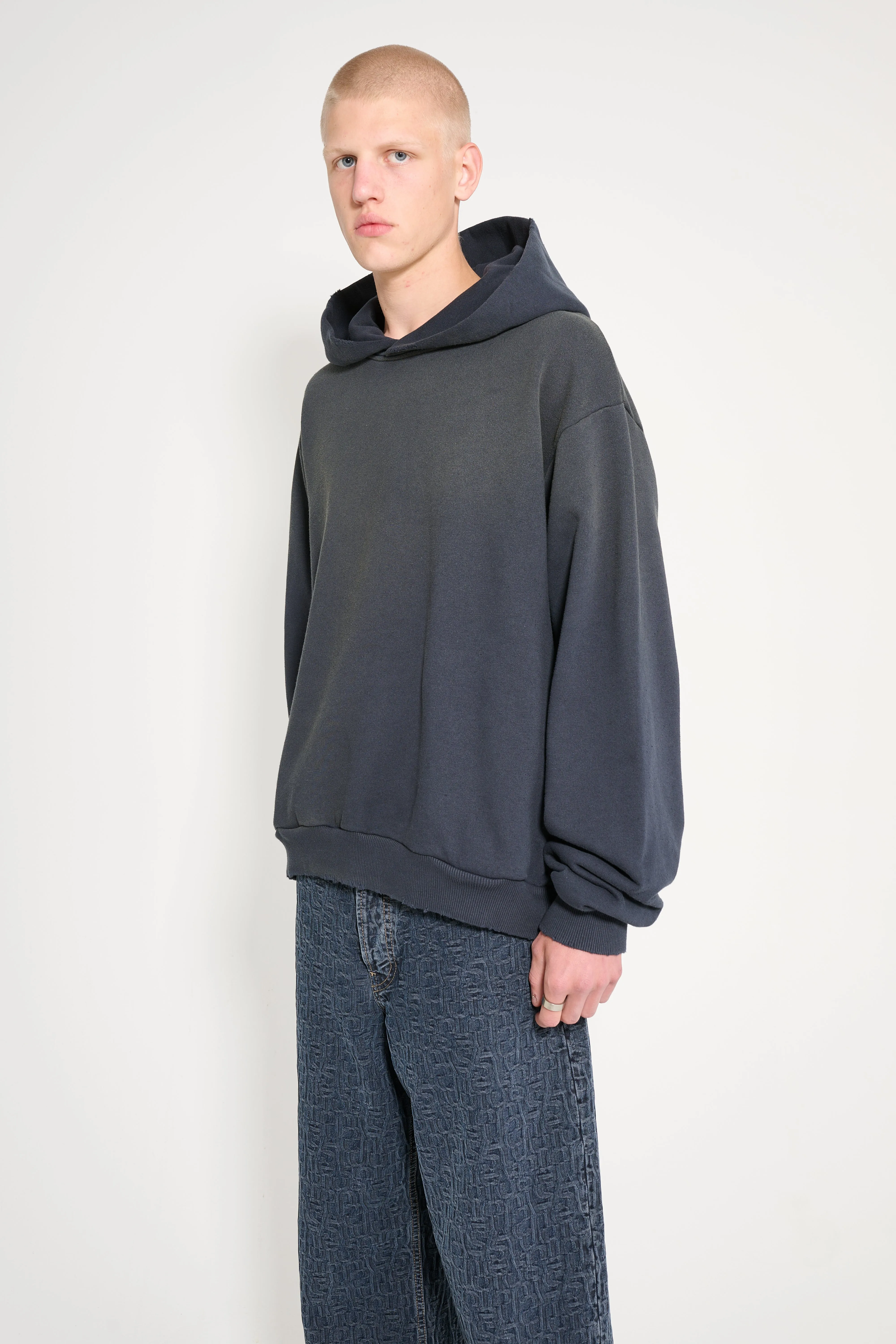 Acne Studios Knitted Logo Hooded Sweatshirt Black