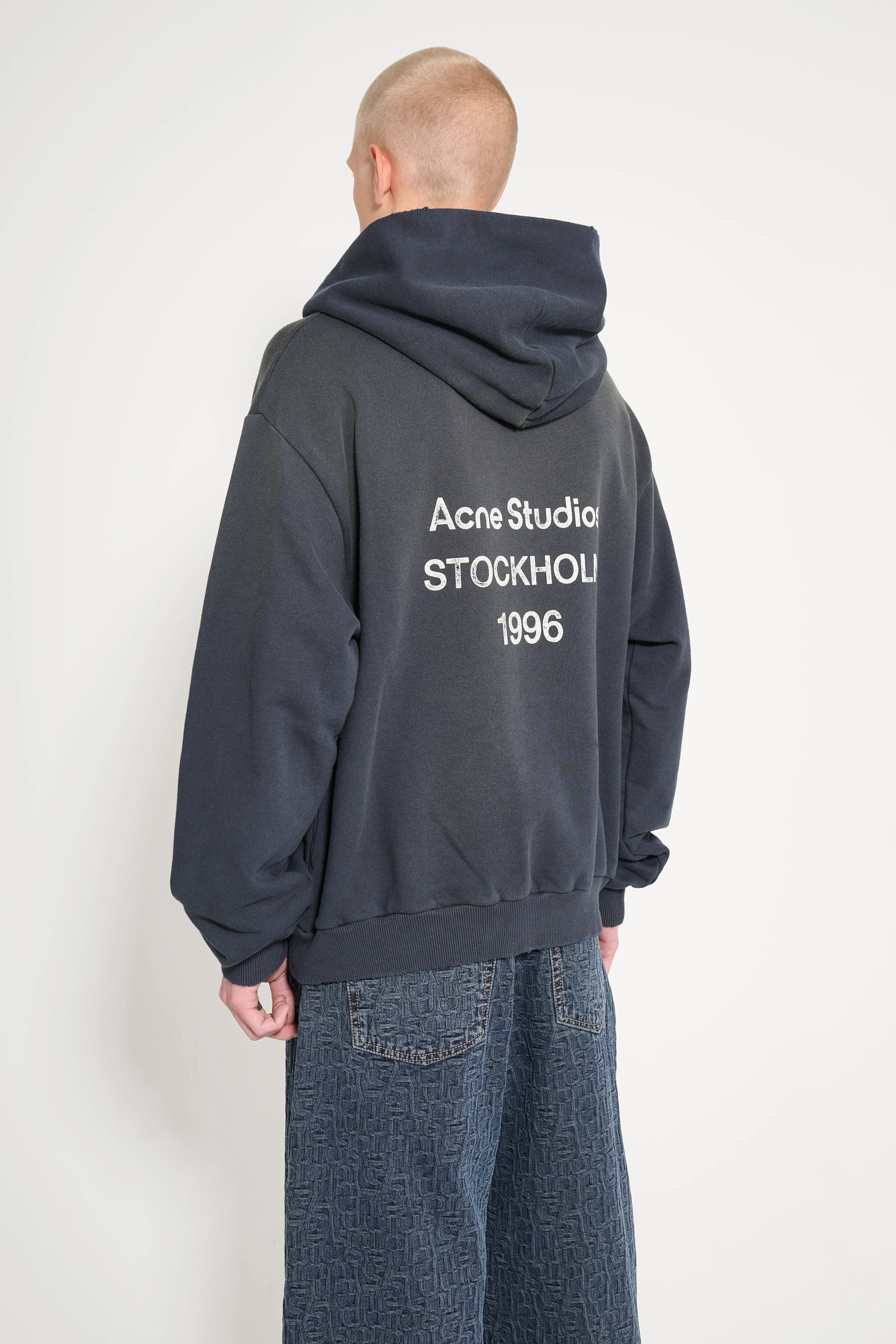 Acne Studios Knitted Logo Hooded Sweatshirt Black