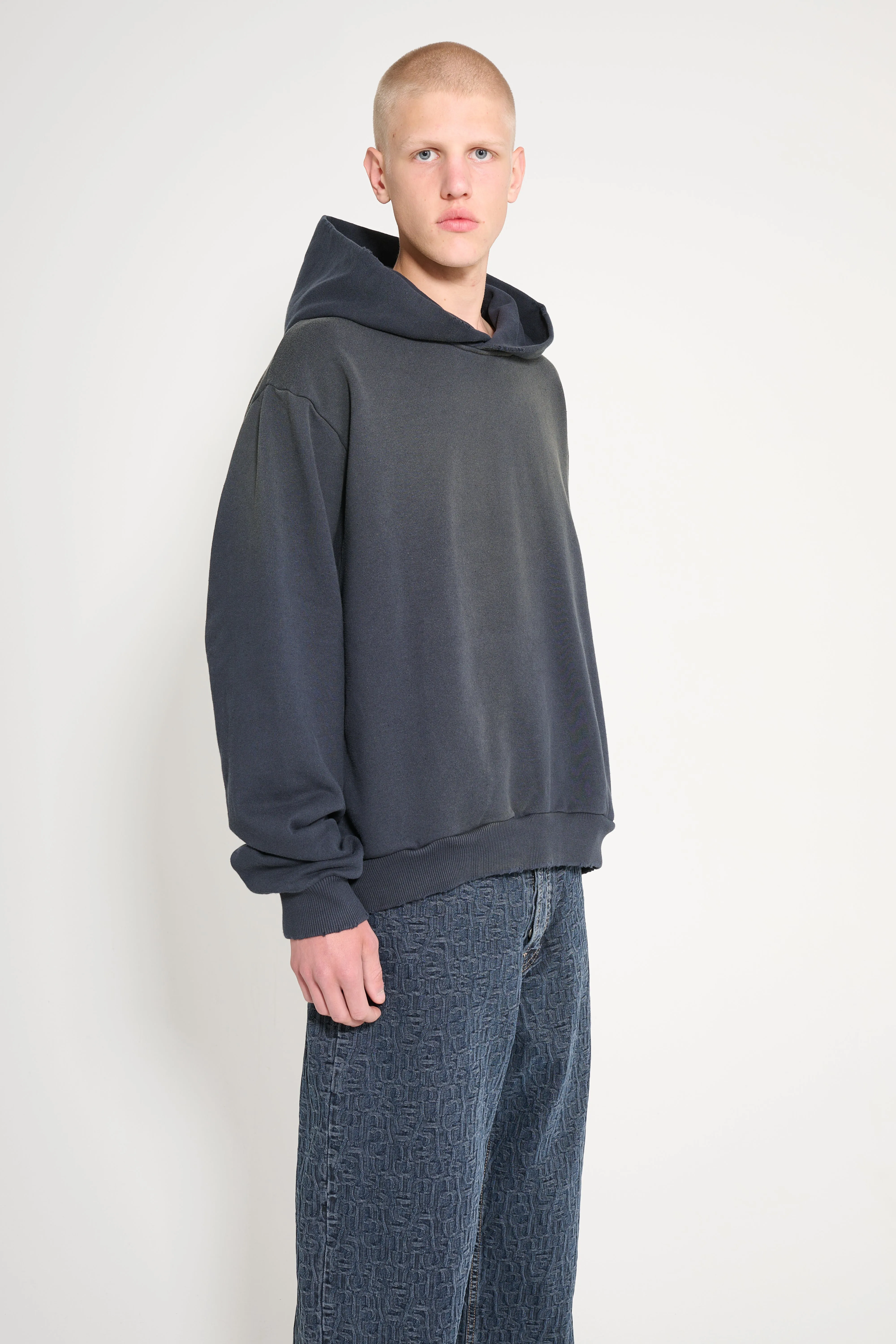 Acne Studios Knitted Logo Hooded Sweatshirt Black