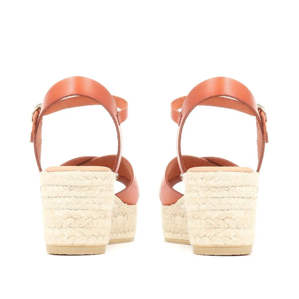 Leather Espadrille Wedges