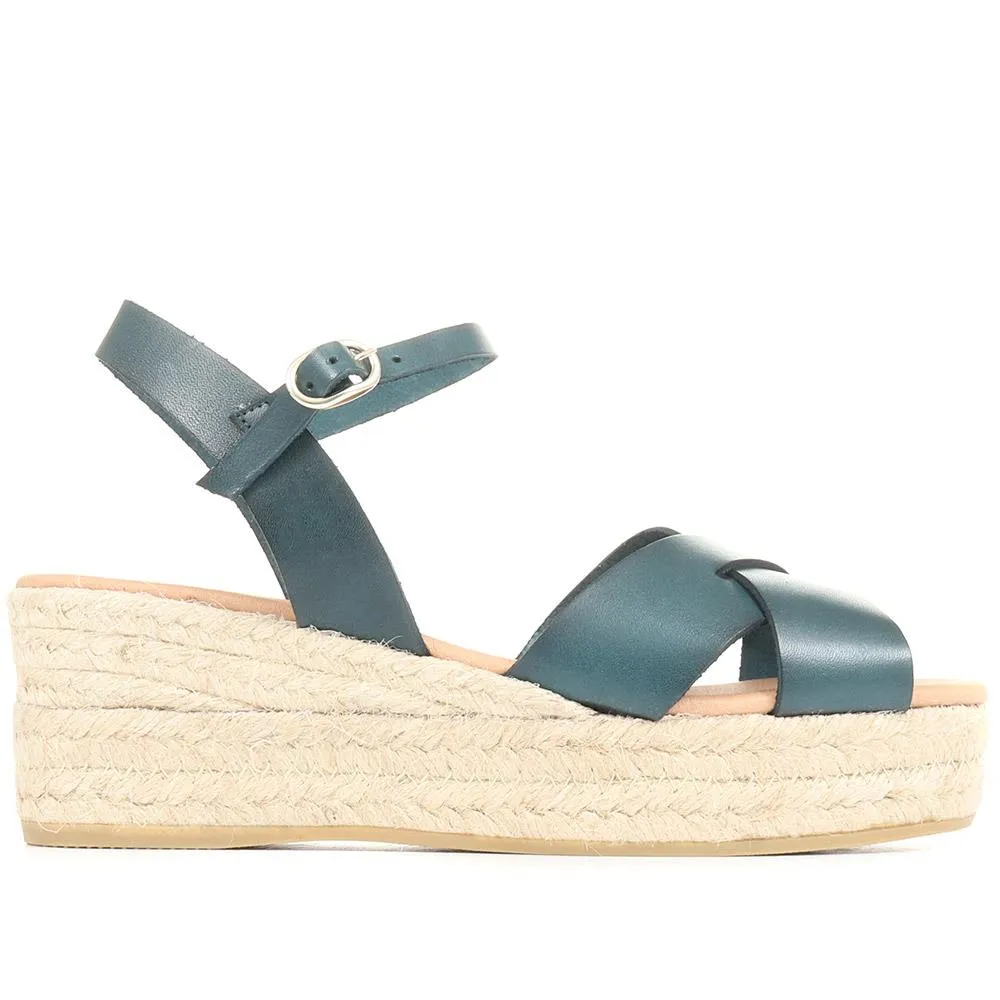 Leather Espadrille Wedges