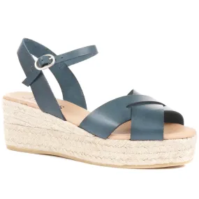 Leather Espadrille Wedges