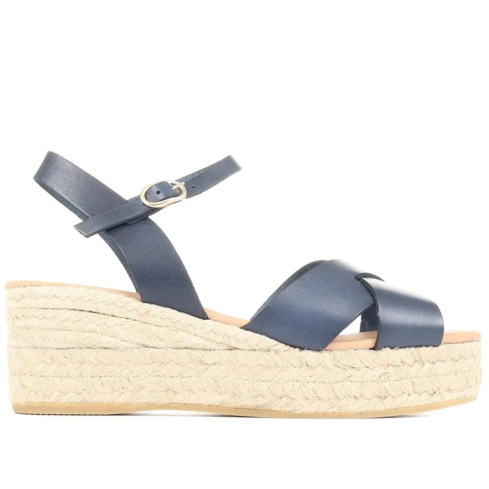 Leather Espadrille Wedges