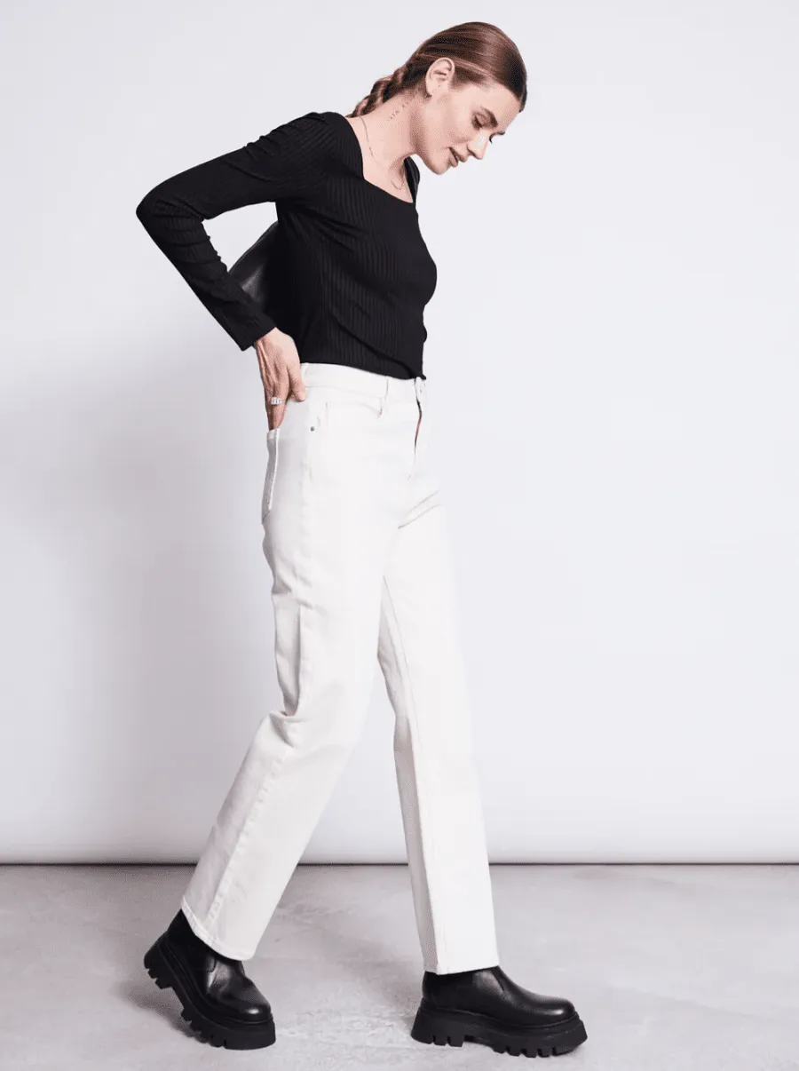 Alba Ivory High-Waisted Trousers