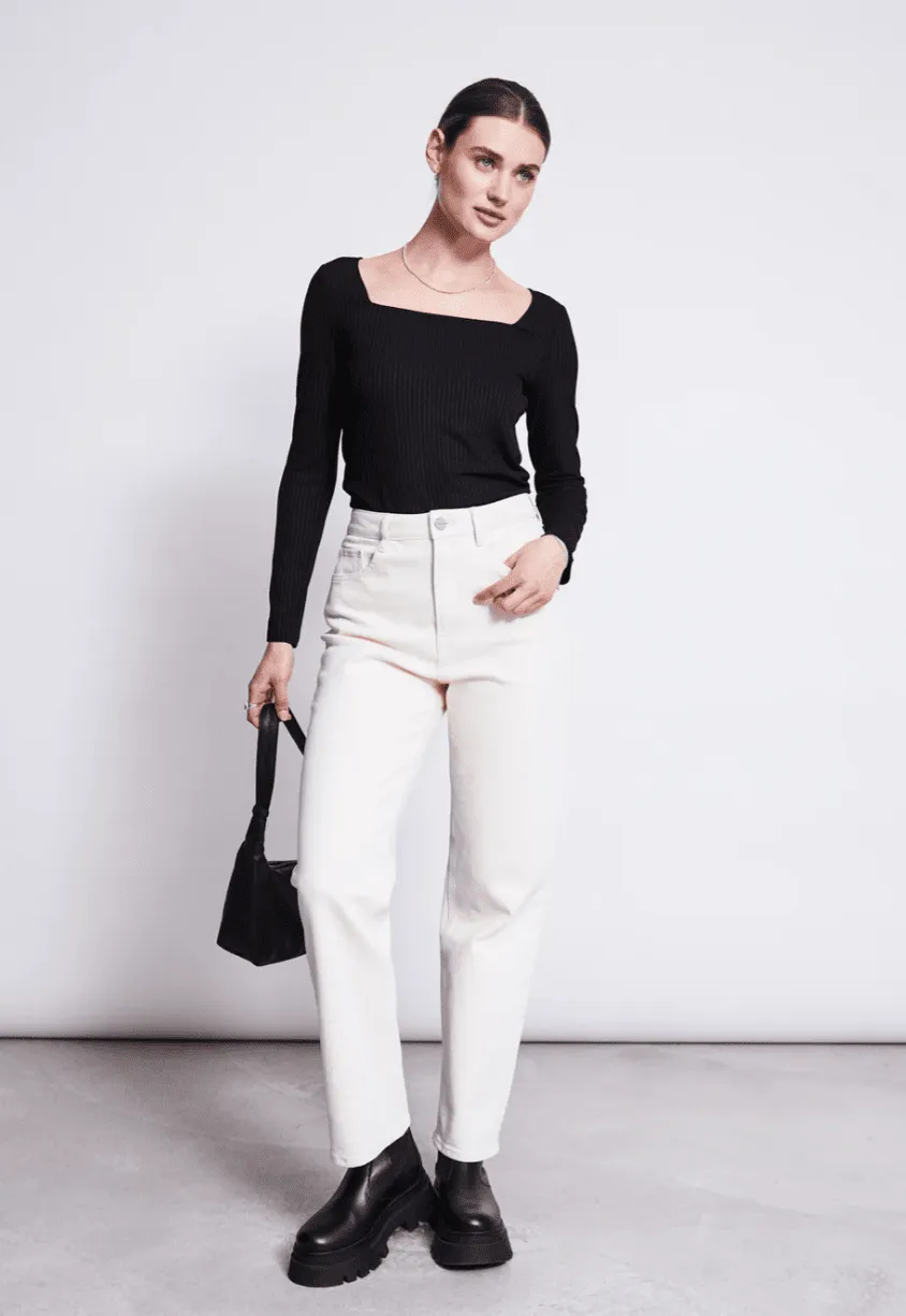 Alba Ivory High-Waisted Trousers