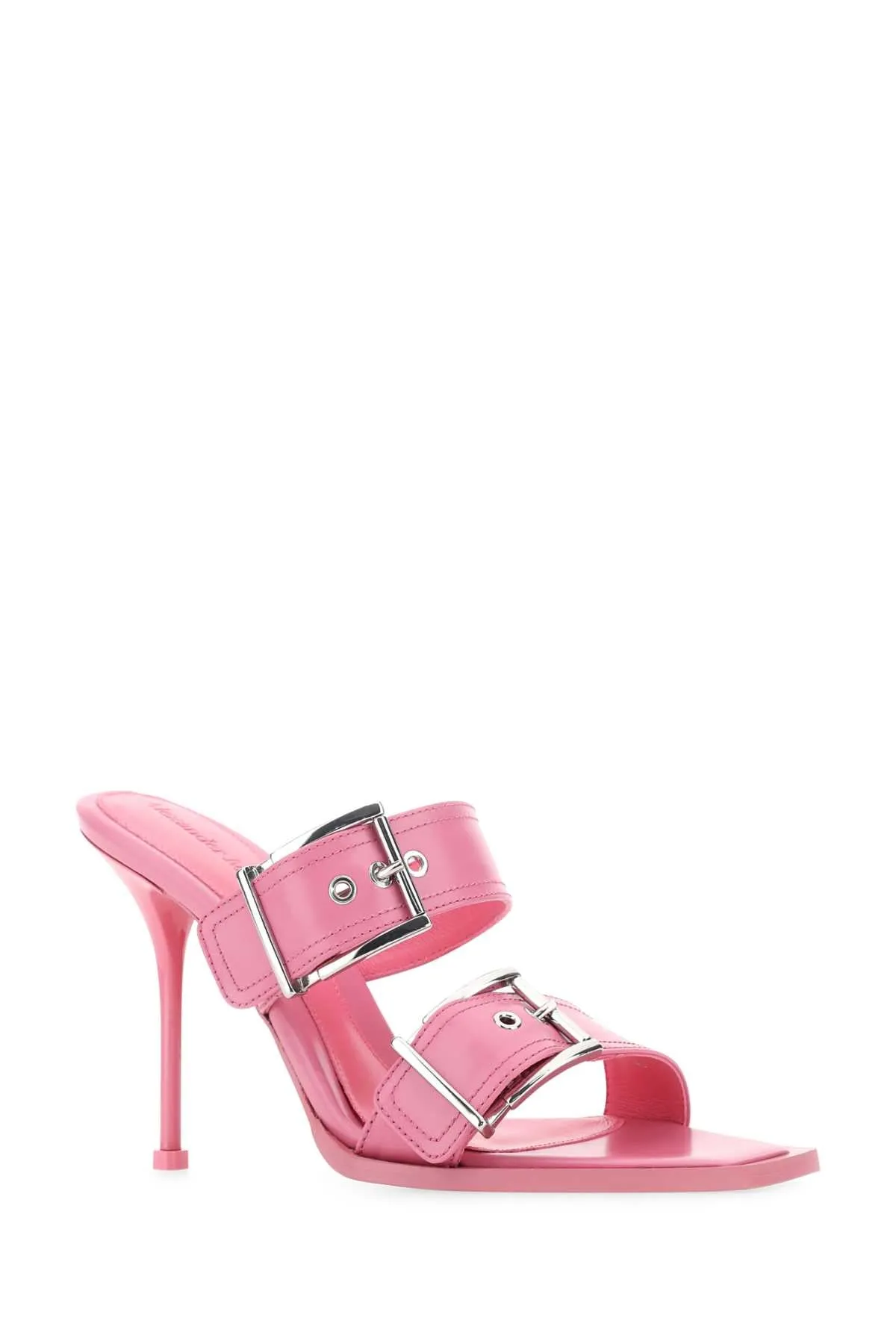 Alexander Mcqueen Pink Leather Mules