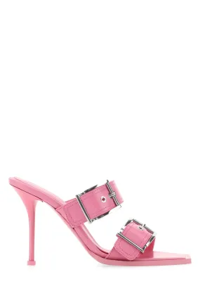 Alexander Mcqueen Pink Leather Mules