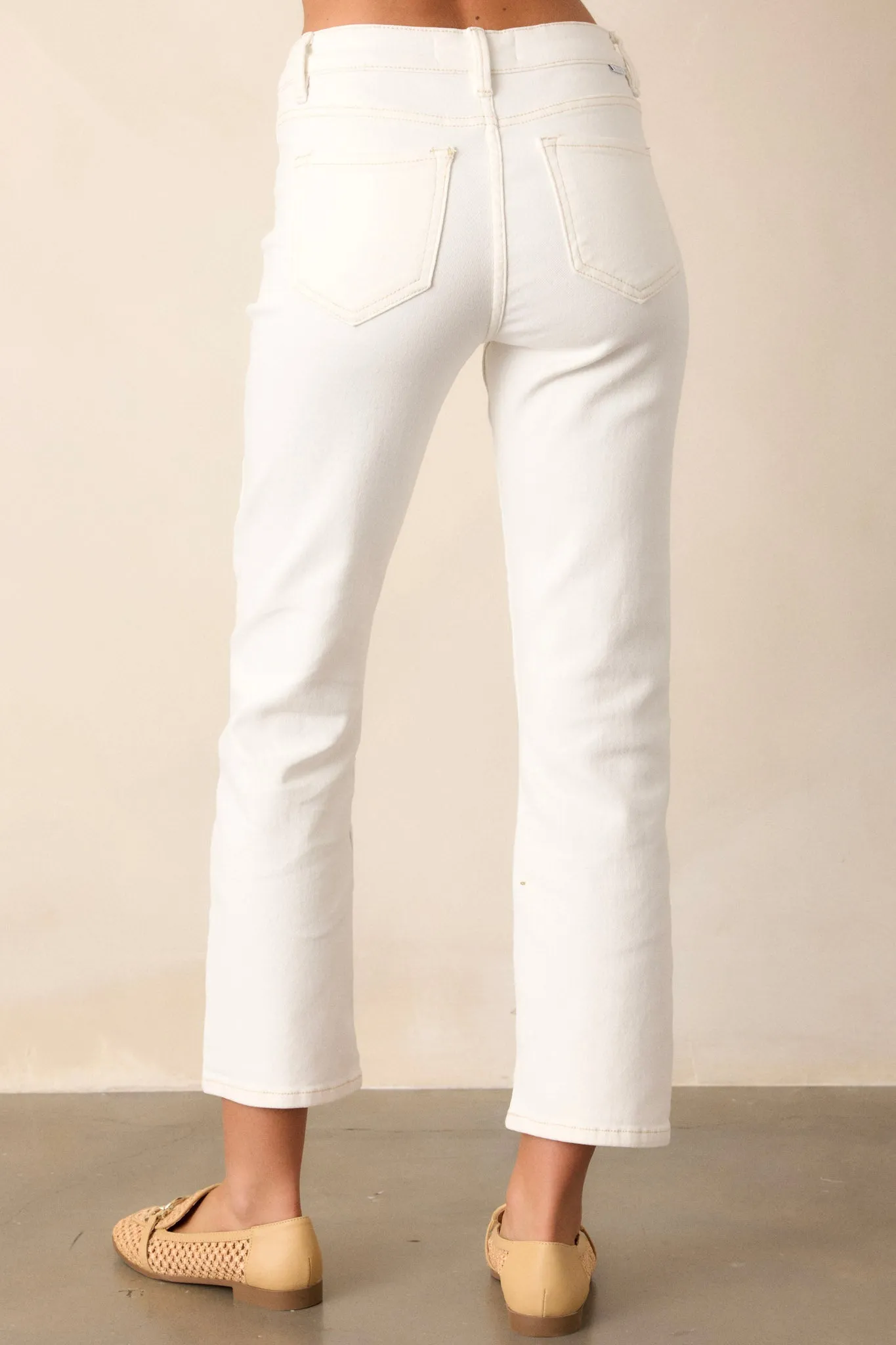 All My Life White High Waisted Straight Leg Jeans