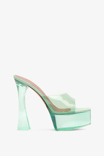 Amina Muaddi Dalida 140 pvc mint mules