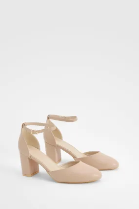 Ankle Strap Block Heel Pumps