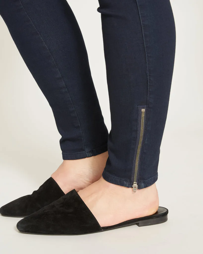 Ankle Zip Seine High Rise Skinny Jeans 32 Inch - Dark Indigo