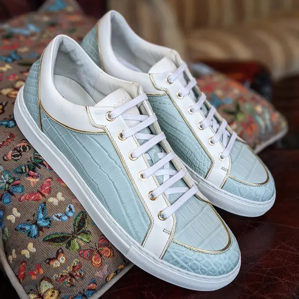 Ascot Sneakers - Light Blue Alligator