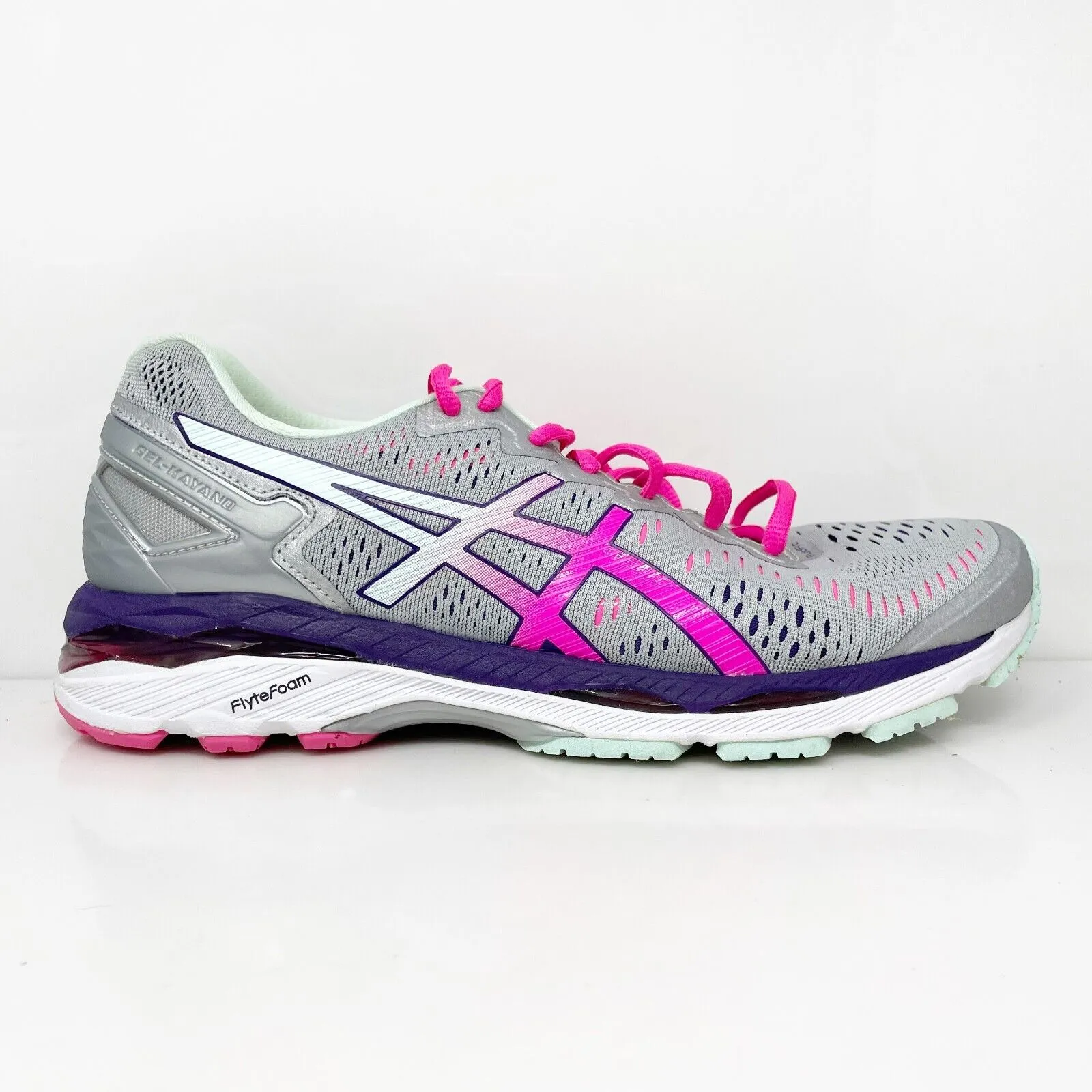 Asics Womens Gel Kayano 23 T696N Gray Running Shoes Sneakers Size 10