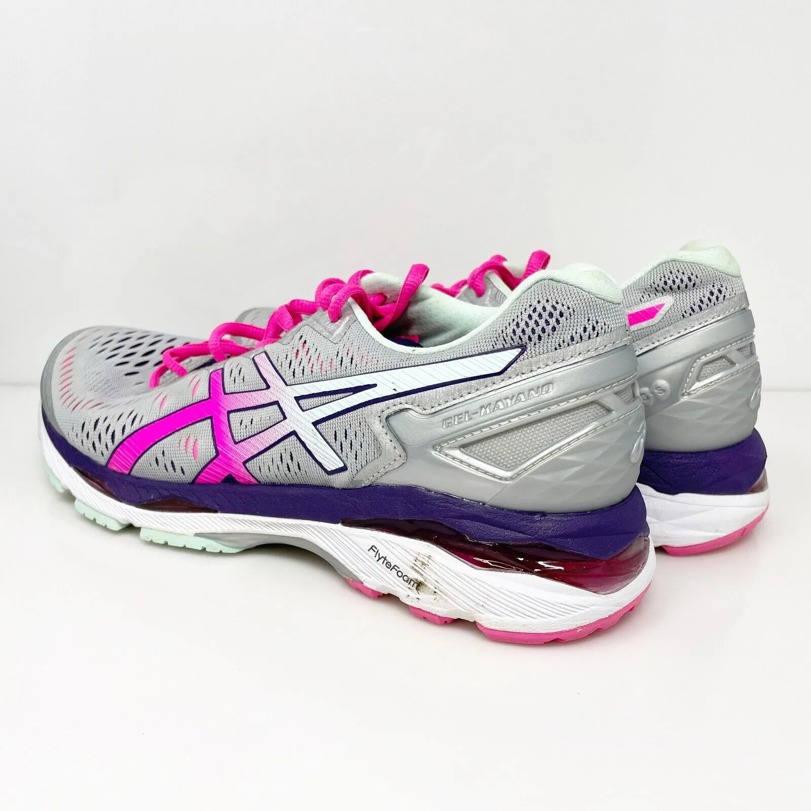 Asics Womens Gel Kayano 23 T696N Gray Running Shoes Sneakers Size 10