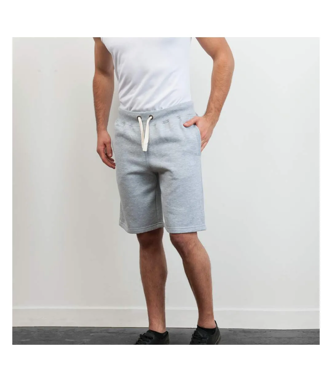 AWDis Hoods Plain Heavyweight Campus Shorts (Heather Grey) - UTRW2549