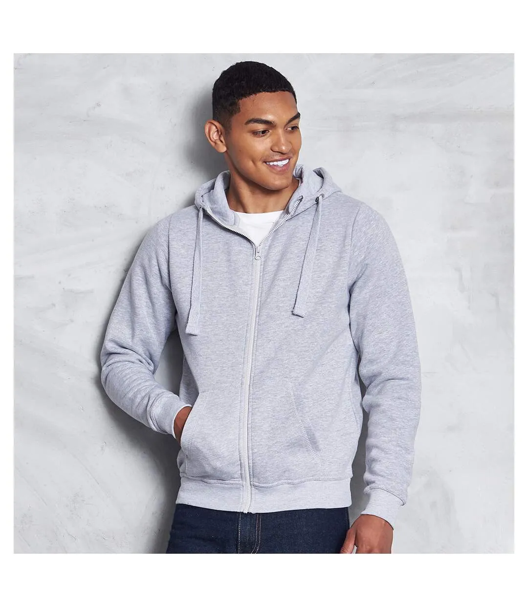 AWDis Just Hoods Mens Graduate Heavyweight Full Zip Hoodie (Heather Gray) - UTPC2970