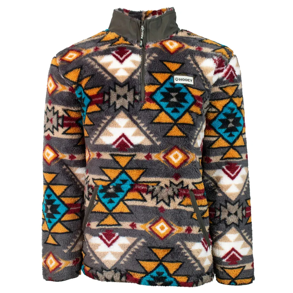 Aztec Fleece Men's Hooey Pullover - Brown