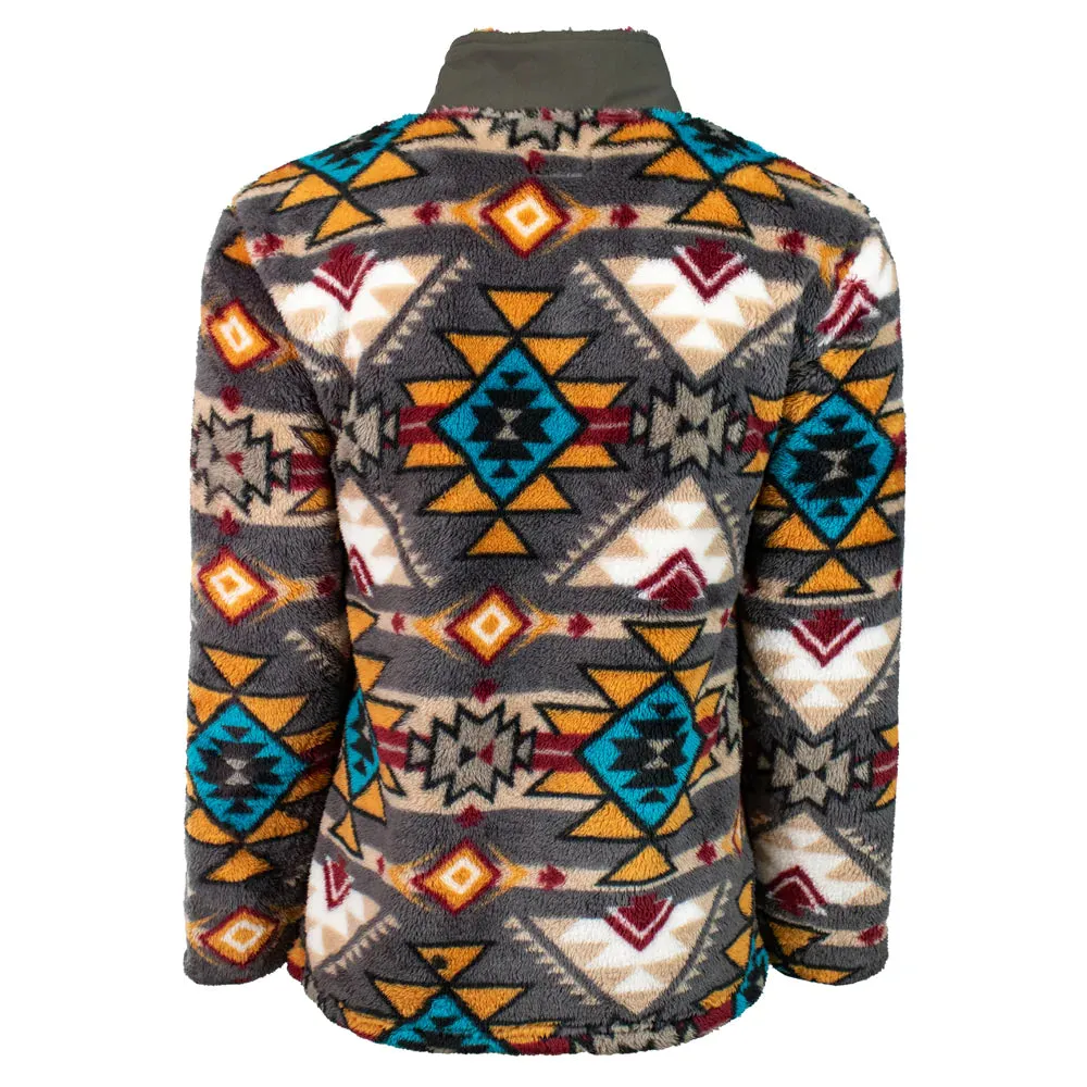 Aztec Fleece Men's Hooey Pullover - Brown