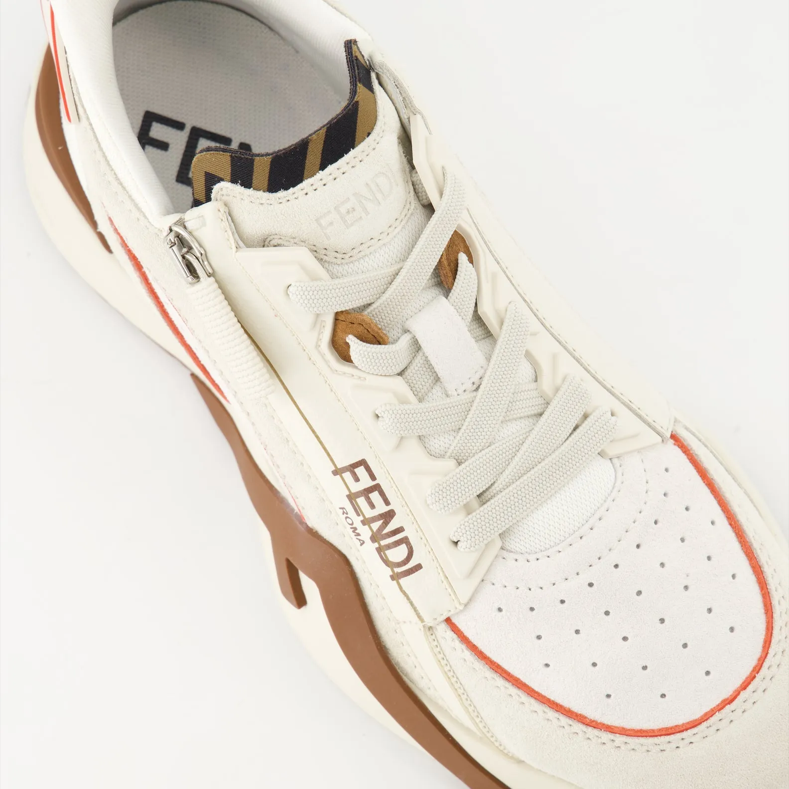 Beige Leather Sneakers