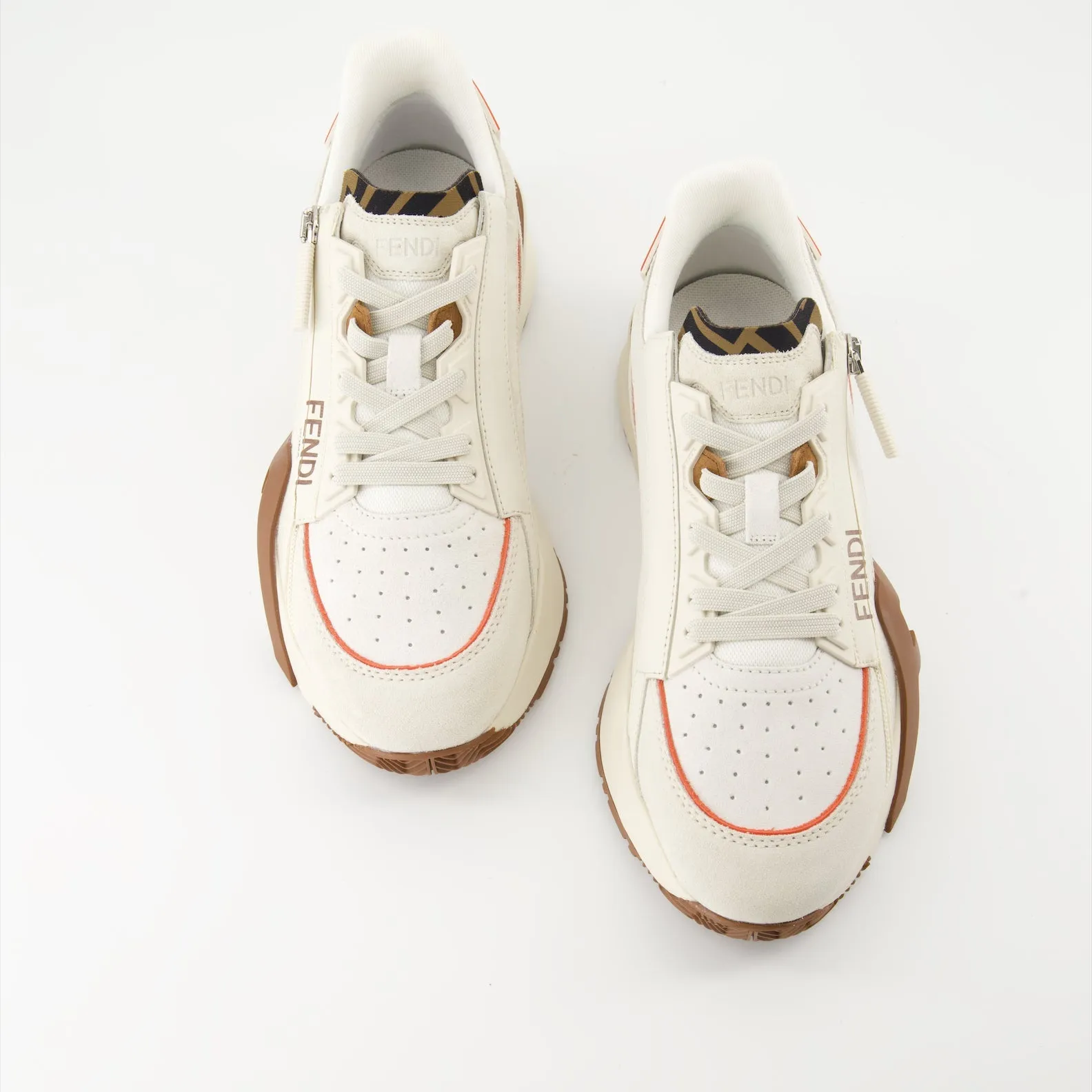 Beige Leather Sneakers