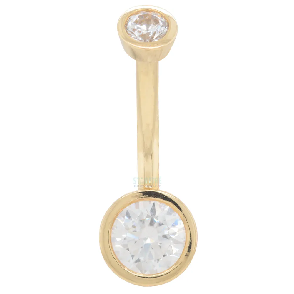 Bezel-Set Navel Curve in Gold with White CZ's