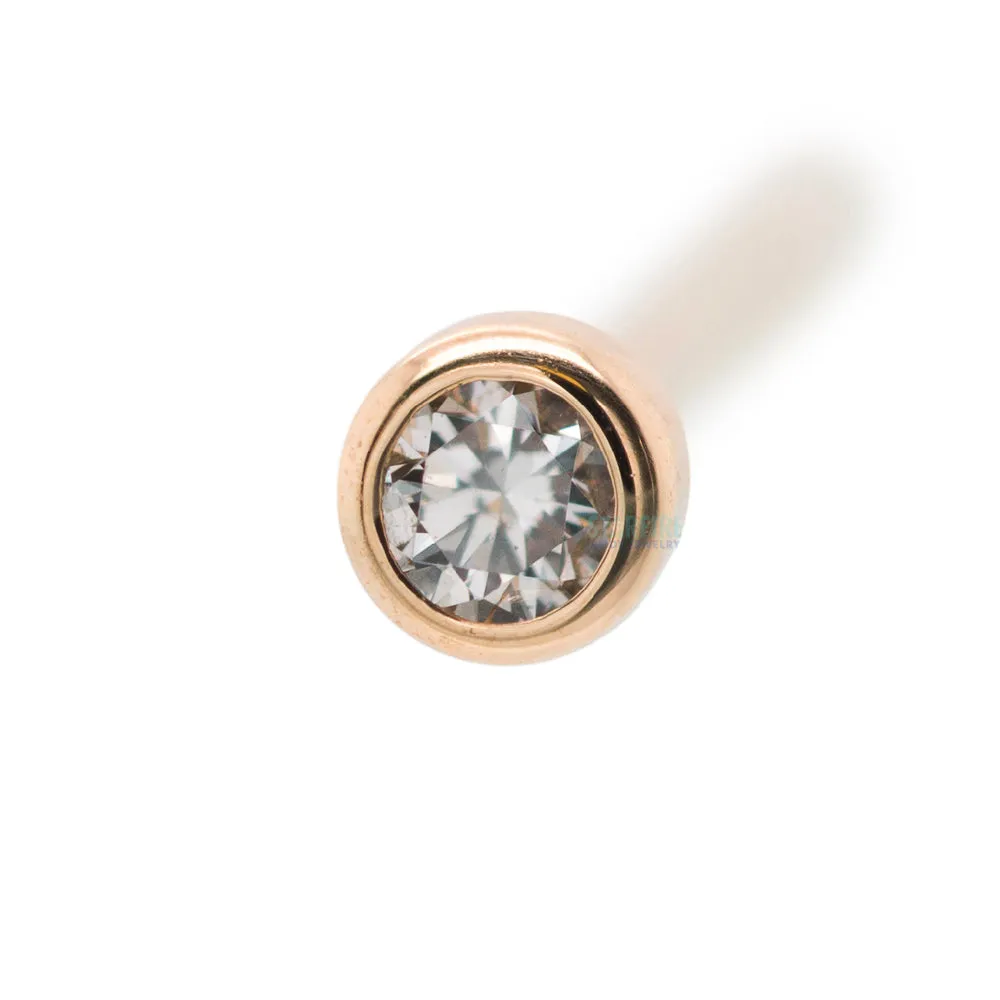 Bezel-Set Nostril Screw in Gold with DIAMOND