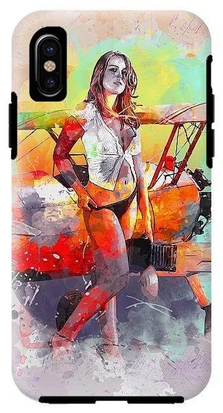 Biplane Girl - Phone Case