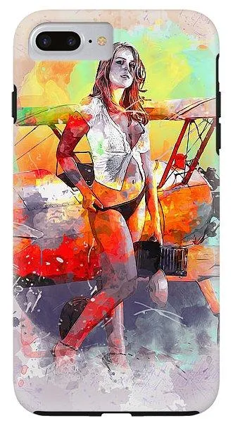 Biplane Girl - Phone Case