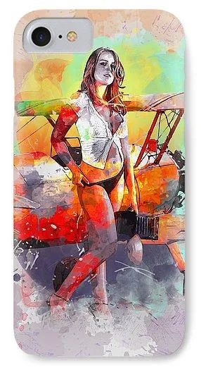 Biplane Girl - Phone Case